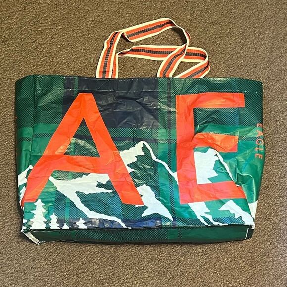 AE 🦅 American eagle large reusable tote bag BONUS AE bag free w/purchase - Picture 3 of 7